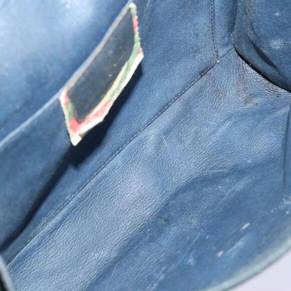 GUCCI GG Supreme Sherry Line Clutch Bag PVC Navy Red 89 01 030 Auth - Picture 13 of 13